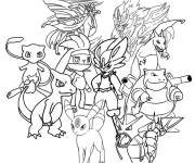 Coloriage Poster de Popular Pokémon