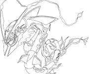 Coloriage Rayquaza Pok&eacute;mon d'eau