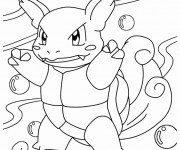 Coloriage Wartortle Pokémon étape par étape