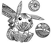 Coloriage Zen Pikachu