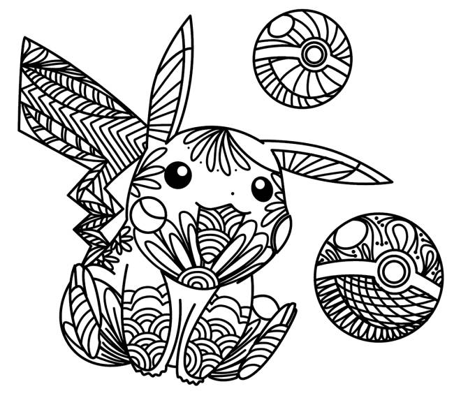 Coloriage et dessins gratuits Zen Pikachu à imprimer
