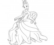 Coloriage Princesse sur chaise