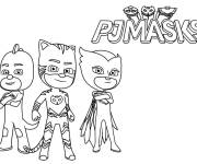 Coloriage Affiche de dessin anim&eacute; Pyjamasques