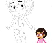 Coloriage Amaya de PJ Masks avec un mod&egrave;le en couleurs