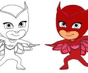 Coloriage Amaya se transforme en Bibou en uniforme en rouge