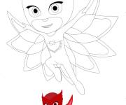 Coloriage Bibou avec mod&egrave;le en couleurs PJ Mask