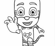 Coloriage Catboy en train d'attraper une chose PJ Mask