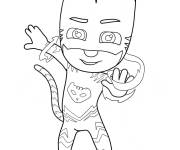 Coloriage Catboy utilisant des pouvoirs de foudre