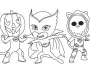 Coloriage et dessins gratuit D&eacute;guisements de Yoyo, Bibou et Gluglu pour Halloween à imprimer