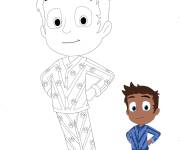 Coloriage Gar&ccedil;on Sacha avec mod&egrave;le en couleurs