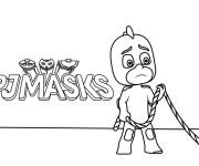 Coloriage Gekko essaye de trouver une solution PJ Mask