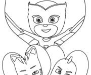 Coloriage et dessins gratuit Gluglu, Bibou et Yoyo dans des c&oelig;urs à imprimer