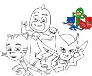 Coloriage Heroes joyeux avec mod&egrave;le en couleurs