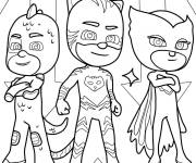 Coloriage L'&eacute;quipe courageuse de Pyjamax