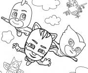 Coloriage L'&eacute;quipe de YOYO dans le ciel