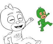 Coloriage L'uniforme de Gluglu avec mod&egrave;le en vert