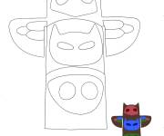 Coloriage La maison de Pyjamasques avec mod&egrave;le