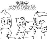 Coloriage La surprise des personnages mignons de PJ Mask
