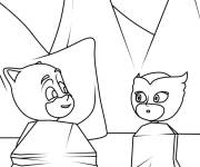 Coloriage Les aventures des amis Bibou et Yoyo Pj Mask