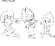 Coloriage Les personnages m&eacute;chants de Pyjamasques