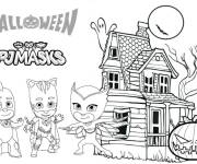 Coloriage Les Pyjamasques c&eacute;l&egrave;brent le Halloween 