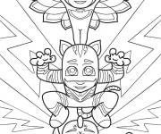 Coloriage Les pyjamasques en position de combat