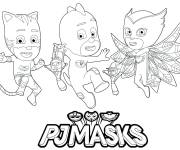 Coloriage Les sauveteurs Yoyo, Bibou et Gluglu PJ Mask