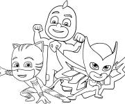 Coloriage Les superh&eacute;ros de Pyjamasques  de Disney