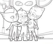 Coloriage Les trois amis solidaires Yoyo, Gluglu et Bibou