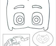 Coloriage Masque et logo de catboy