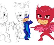 Coloriage et dessins gratuit On a commencer a colorier les personnages PJ Masques à imprimer