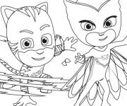 Coloriage et dessins gratuit Owlette et Catboy ps à imprimer