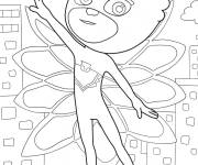 Coloriage Owlette levant sa main de dessin anim&eacute;