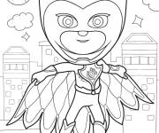 Coloriage Owlette ouvrant sa cape Pyjamasques