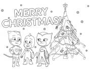 Coloriage PJ Masks et joyeux Noel