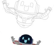 Coloriage Pyja Robot de PJ Masks avec mod&egrave;le en couleurs