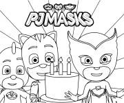 Coloriage Pyjamasques anniversaire