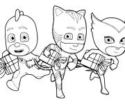 Coloriage Pyjamasques cadeaux d'anniversaire