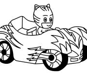 Coloriage Pyjamasques catboy conduit la voiture