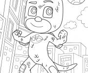 Coloriage Pyjamasques Gekko en ville