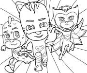 Coloriage Pyjamasques Les amis en courant