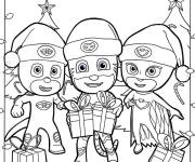 Coloriage Pyjamasques pendant les vacances de Noel