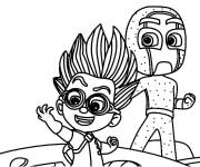 Coloriage Rom&eacute;o et Night Ninja de PJ Mask