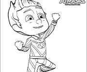 Coloriage Sacha saute de joie