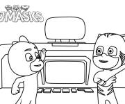 Coloriage Scene de dessin anim&eacute; PJ Masks saison 6