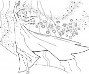 Coloriage Elsa et La Neige