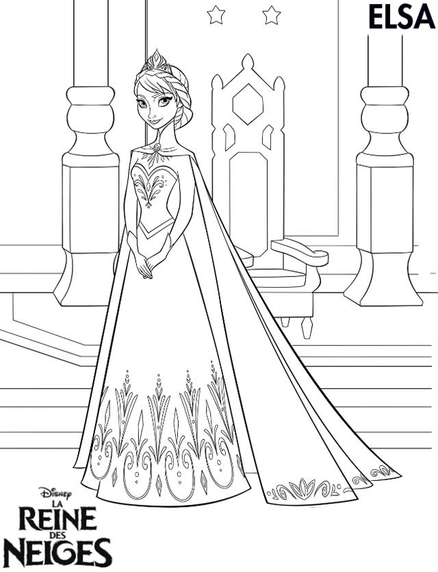 Coloriage Elsa Reine Des Neiges à Télécharger