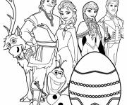 Coloriage Joyeuses P&acirc;ques  de la Reine des Neiges