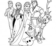 Coloriage La famille de la Reine des Neiges