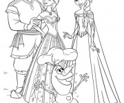 Coloriage Olaf et sa famille